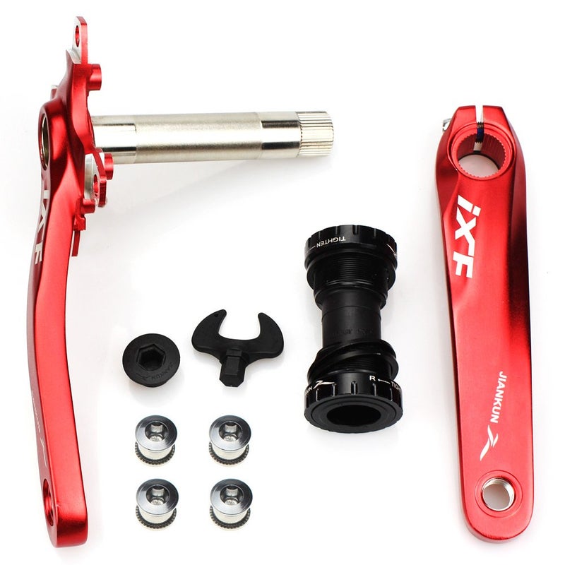 CYSKY Bike Crank Arm Set Mountain Bike Crank Arm Set 170mm 104 BCD with Bottom Bracket Kit and Chainring Bolts for MTB BMX Road Bicyle, Compatible with Shimano, FSA, Gaint (Red) - Image 1